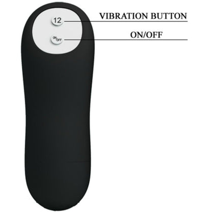 PRETTY LOVE - SILIKON ANAL PLUG PENIS FORM UND 12 VIBRATIONSMODI SCHWARZ