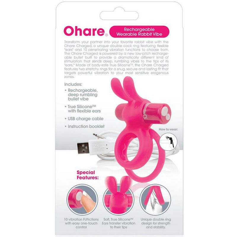 SCREAMING O - WIEAUFLADBARER DOPPELRING MIT KANINCHEN HARE ROSA