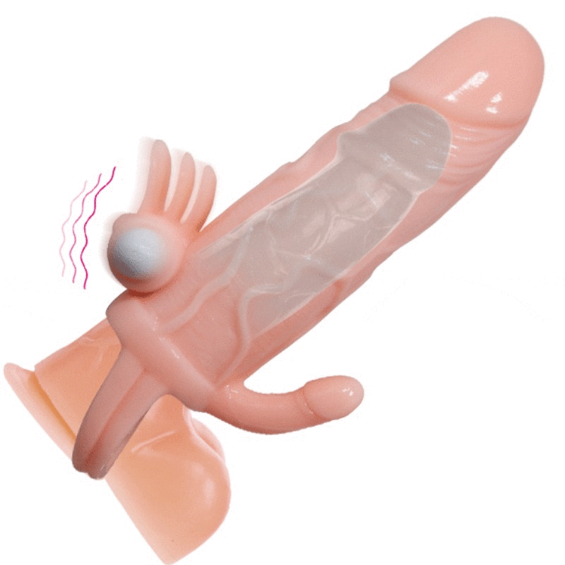 BAILE - BRAVE MAN PENISHEATH WITH CLITORIS AND ANAL STIMULATION FLESH 16.5 CM