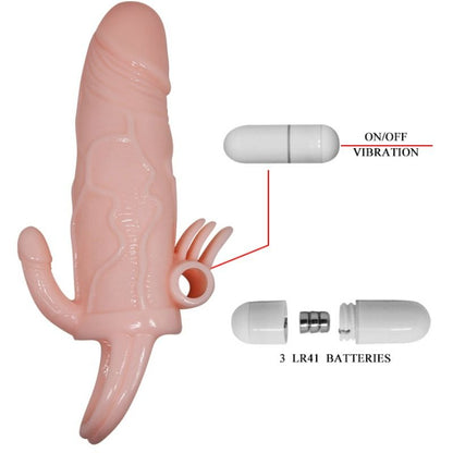 BAILE - BRAVE MAN PENISHEATH WITH CLITORIS AND ANAL STIMULATION FLESH 16.5 CM