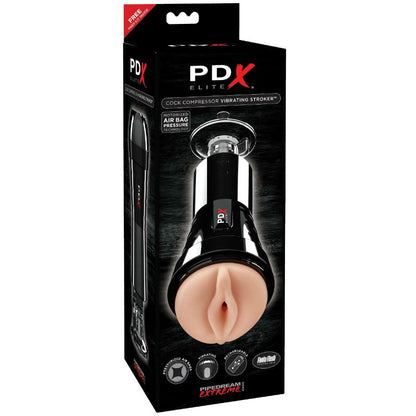 PDX ELITE - VIBRATING STROKER WITH TAP COMPRESSOR