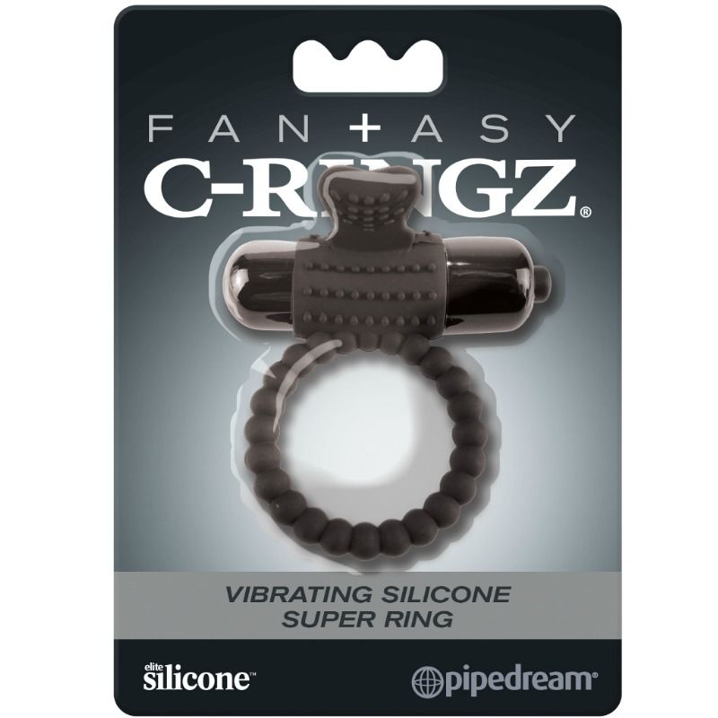 FANTASY C-RINGZ - BLACK VIBRATION RING MADE OF SILICONE