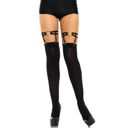 LEG AVENUE - TIGHTS WITH TWO STRAPS, ONE SIZE