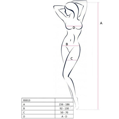 PASSION - WOMAN BS013 WHITE BODYSTOCKING, ONE SIZE