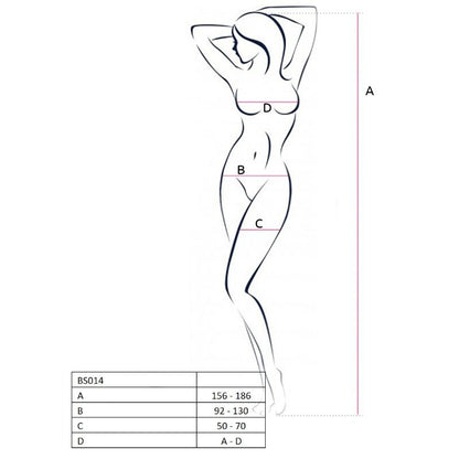 PASSION - WOMAN BS014 WHITE BODYSTOCKING, ONE SIZE