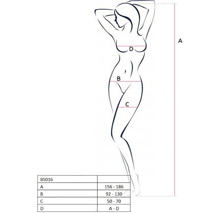 PASSION - WOMAN BS016 WHITE BODYSTOCKING, ONE SIZE