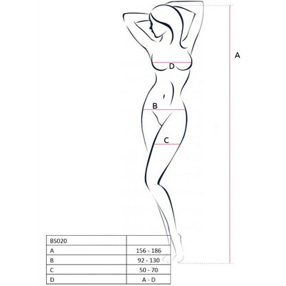 PASSION - WOMAN BS020 WHITE BODYSTOCKING, ONE SIZE