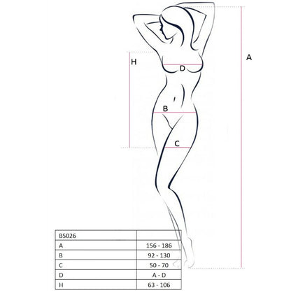 PASSION - WOMAN BS026 BLACK DRESS STYLE BODYSTOCKING, ONE SIZE