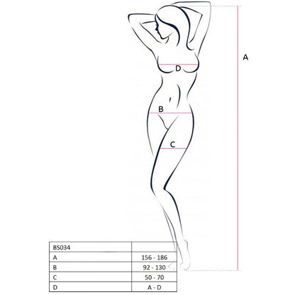 PASSION - WOMAN BS034 RED BODYSTOCKING, ONE SIZE