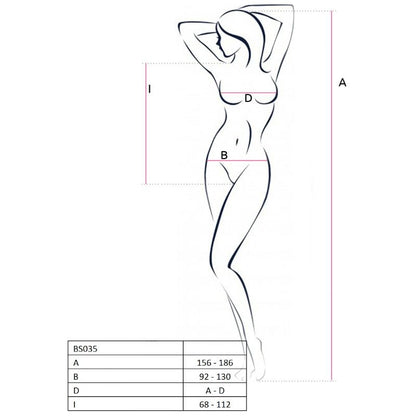 PASSION - WOMAN BS035 RED BODYSTOCKING, ONE SIZE
