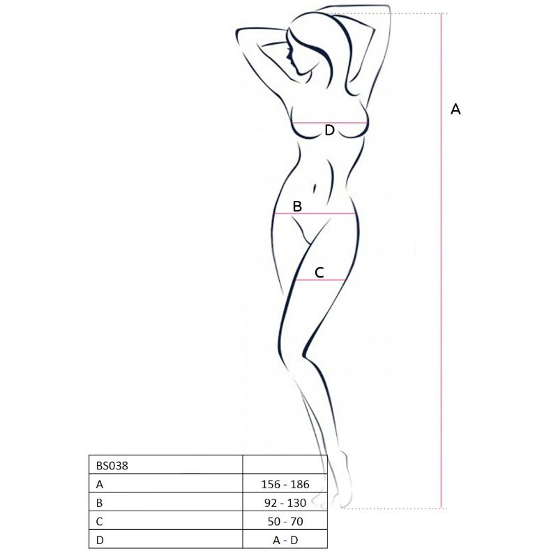 PASSION - WOMAN BS038 RED BODYSTOCKING, ONE SIZE