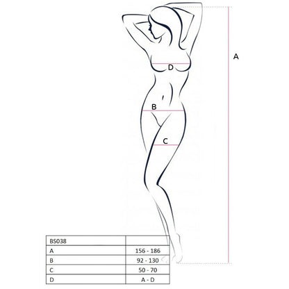 PASSION - WOMAN BS038 RED BODYSTOCKING, ONE SIZE