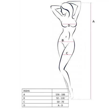 PASSION - WOMAN BS045 WHITE BODYSTOCKING, ONE SIZE