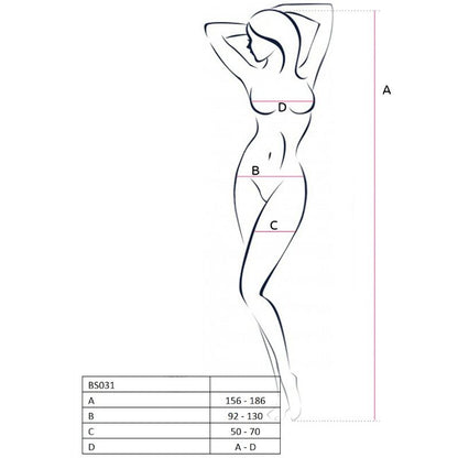 PASSION - WOMAN BS031 WHITE BODYSTOCKING, ONE SIZE