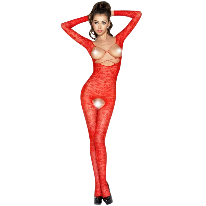 PASSION - WOMAN BS031 RED BODYSTOCKING, ONE SIZE