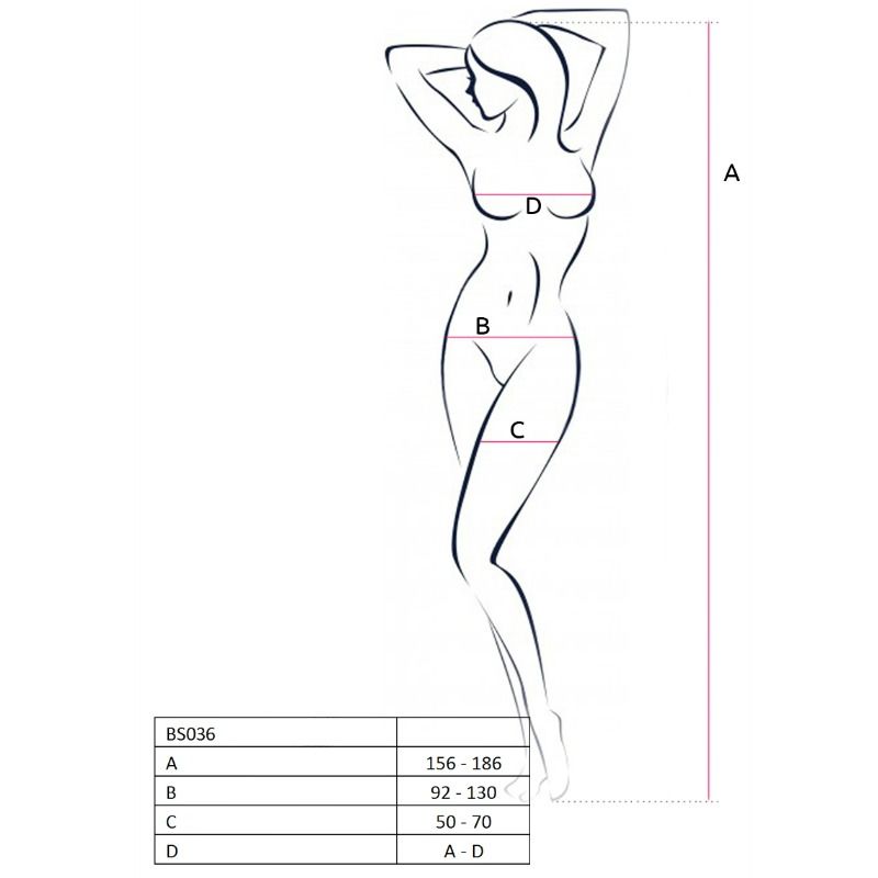 PASSION - WOMAN BS036 WHITE BODYSTOCKING, ONE SIZE