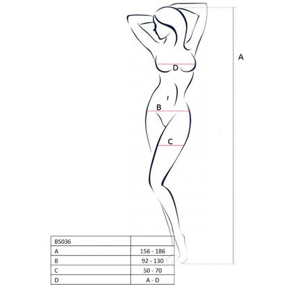 PASSION - WOMAN BS036 WHITE BODYSTOCKING, ONE SIZE