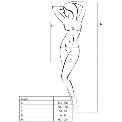 PASSION - WOMAN BS027 BLACK DRESS Bodystocking, one size