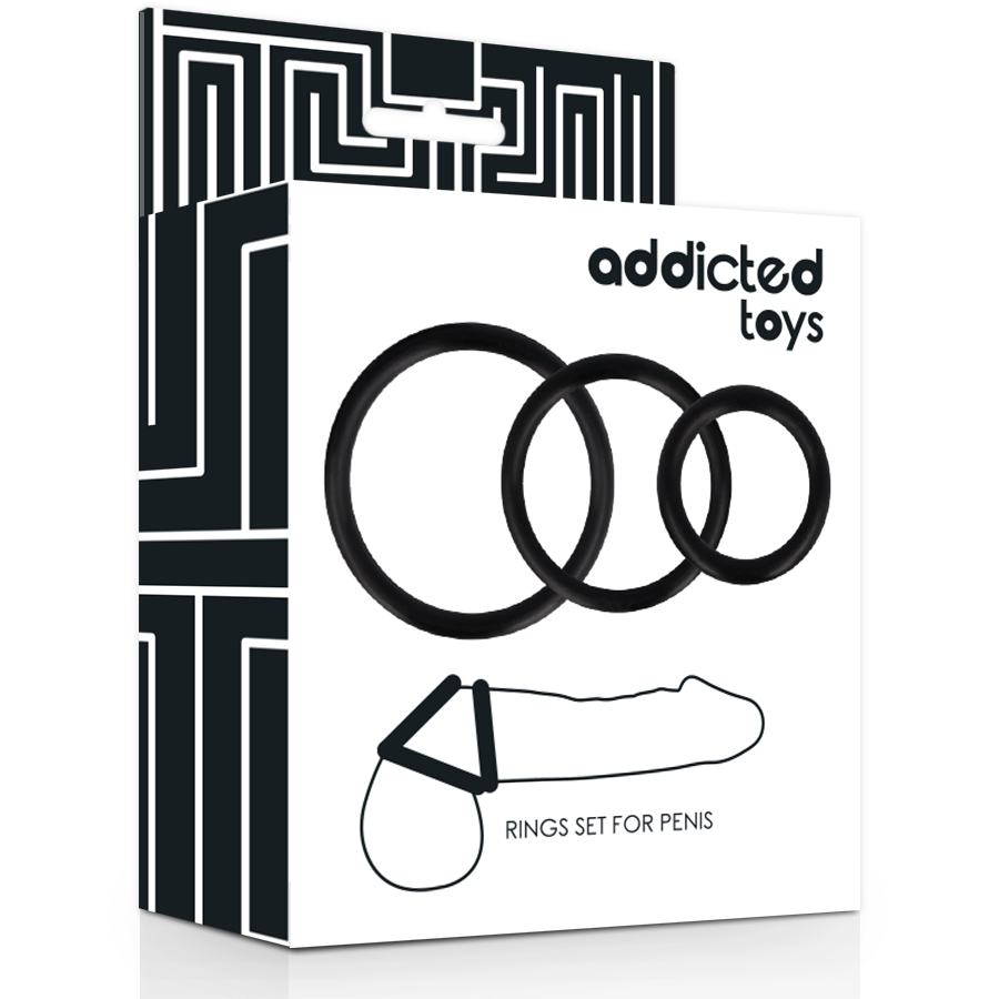 ADDICTED TOYS - RINGSET FÜR PENIS SCHWARZ