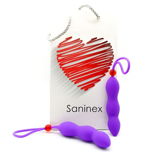 SANINEX - CLIMAX ANALPLUG MIT LILA PENISRING