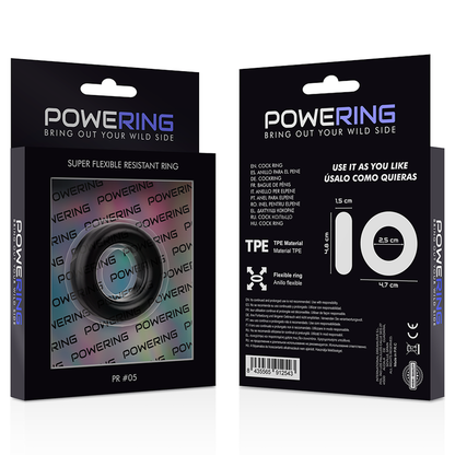 POWERING - SUPER FLEXIBLER UND WIDERSTANDSFÄHIGER PENISRING 4,8 CM PR05 SCHWARZ