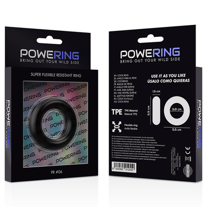 POWERING - SUPER FLEXIBLE AND RESISTANT PENIS RING 5.5 CM PR06 BLACK