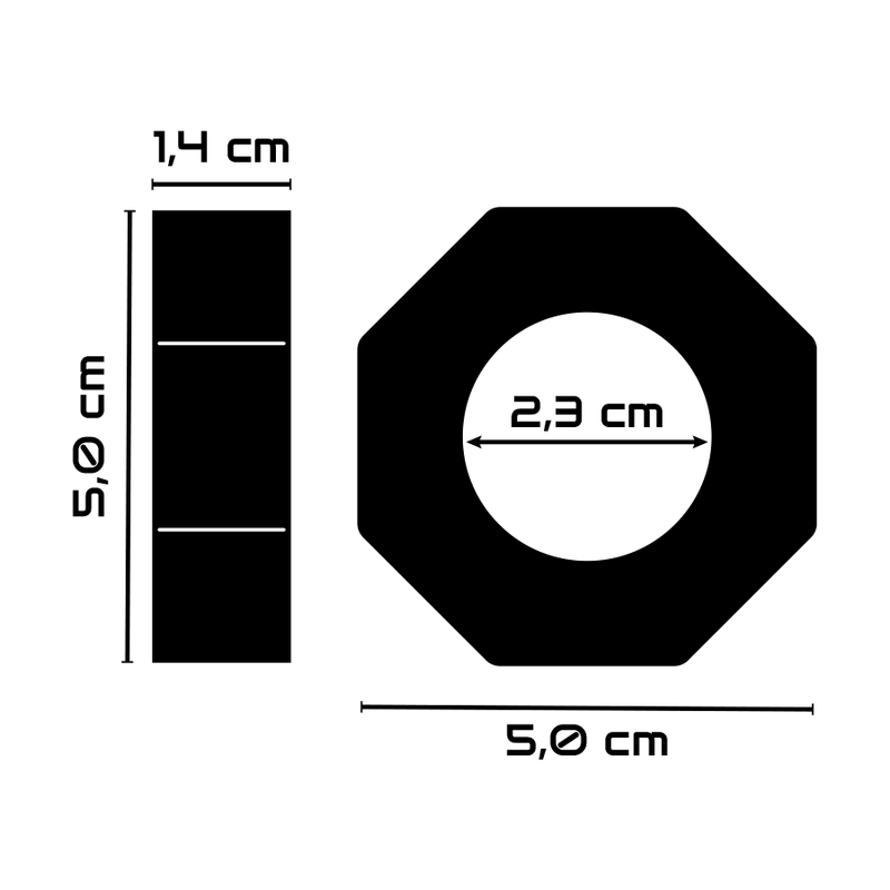 POWERING - SUPER FLEXIBLER UND WIDERSTANDSFÄHIGER PENISRING 5CM PR10 SCHWARZ