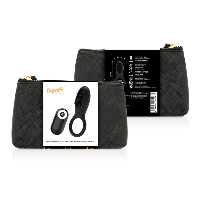 COQUETTE CHIC DESIRE - COCKRING REMOTE CONTROL RECHARGEABLE BLACK/GOLD