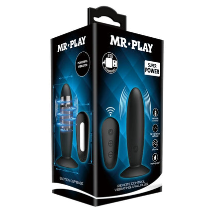 MR PLAY - ANAL PLUG WITH VIBRATION, BLACK REMOTE CONTROL