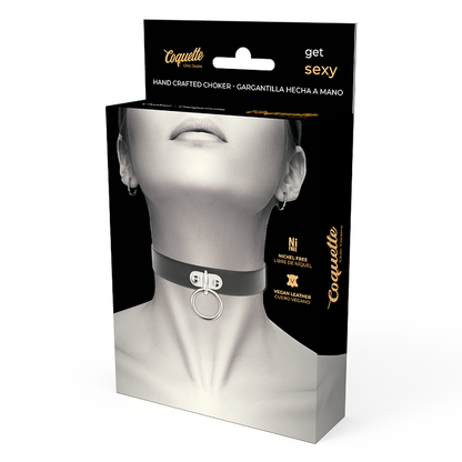 COQUETTE CHIC DESIRE - NECKLACE MADE OF VEGAN LEATHER FETISH ACCESSORY