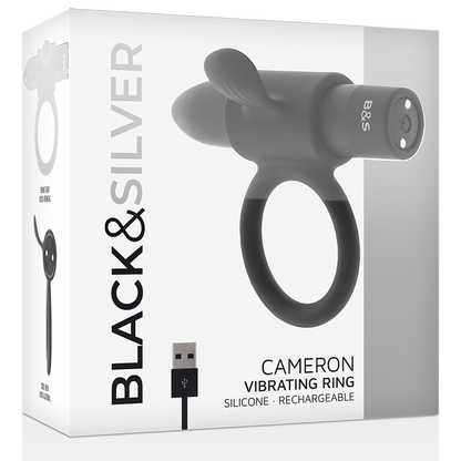 BLACK&amp;SILVER - CAMERON BLACK RECHARGEABLE RING