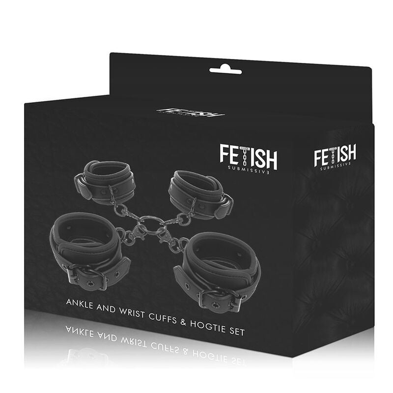 FETISH SUBMISSIVE - HAND- UND KNÖCHEL-HANDSCHELLEN-SET MIT NOPRENE-FUTTER